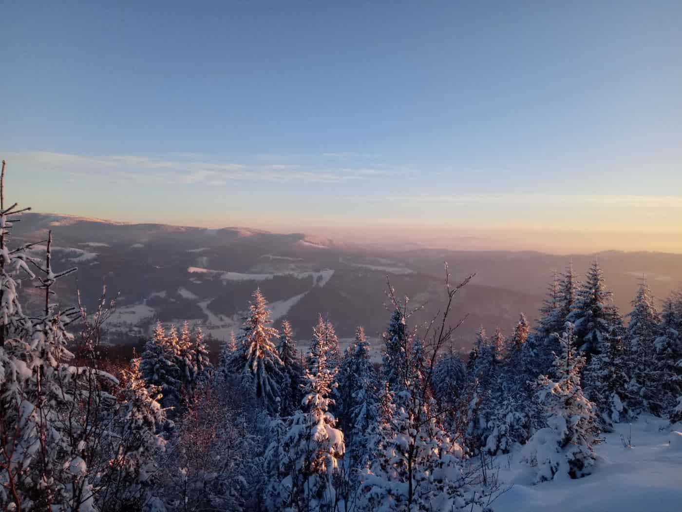 Skrzyczne v zimě (Beskid Śląski)